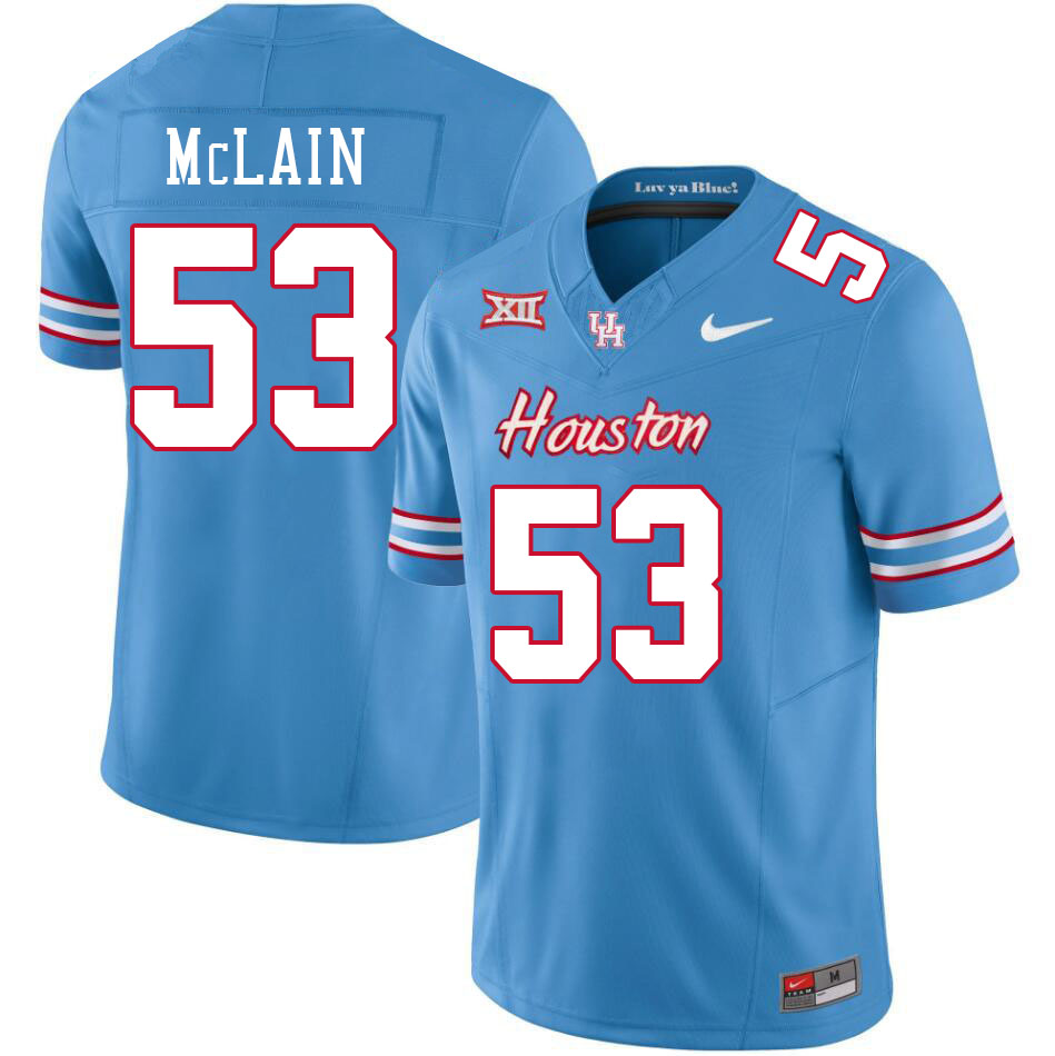 Men #53 Ronnell McLain Houston Cougars College Football Jerseys Stitched-Oilers